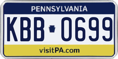 PA license plate KBB0699