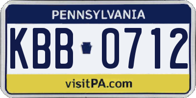 PA license plate KBB0712