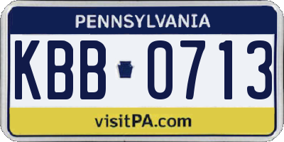 PA license plate KBB0713