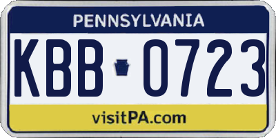 PA license plate KBB0723