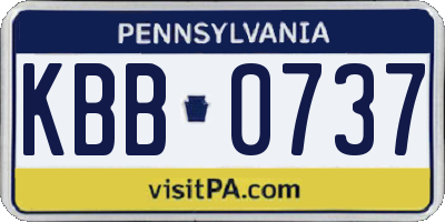 PA license plate KBB0737