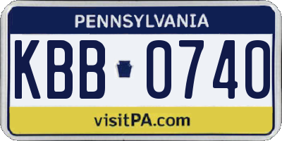 PA license plate KBB0740