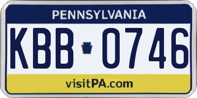 PA license plate KBB0746