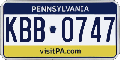PA license plate KBB0747
