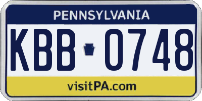 PA license plate KBB0748