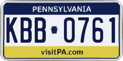 PA license plate KBB0761