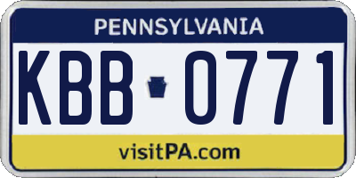 PA license plate KBB0771
