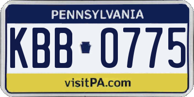 PA license plate KBB0775