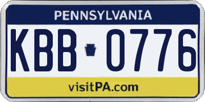 PA license plate KBB0776