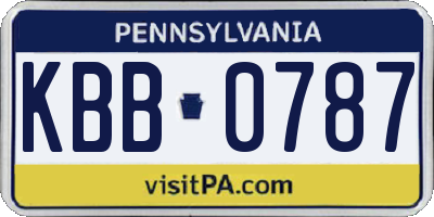 PA license plate KBB0787