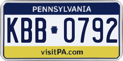 PA license plate KBB0792