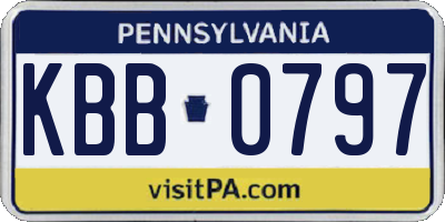 PA license plate KBB0797