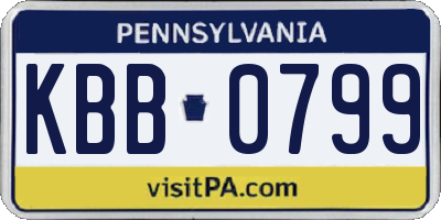 PA license plate KBB0799