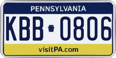 PA license plate KBB0806