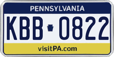 PA license plate KBB0822