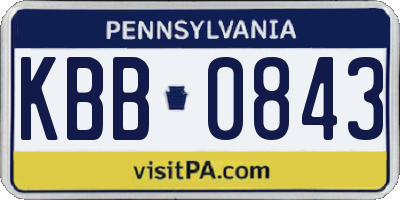 PA license plate KBB0843