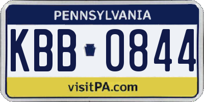 PA license plate KBB0844