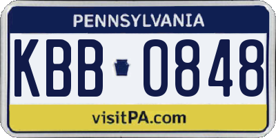 PA license plate KBB0848
