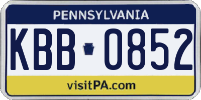 PA license plate KBB0852