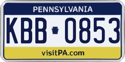 PA license plate KBB0853