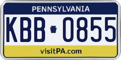PA license plate KBB0855