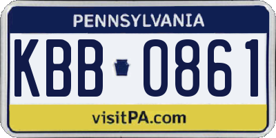 PA license plate KBB0861