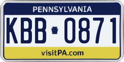 PA license plate KBB0871