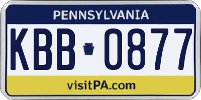 PA license plate KBB0877