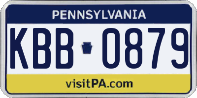 PA license plate KBB0879