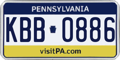 PA license plate KBB0886