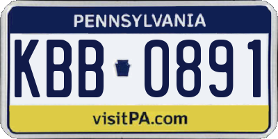 PA license plate KBB0891