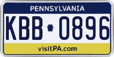 PA license plate KBB0896
