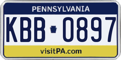 PA license plate KBB0897