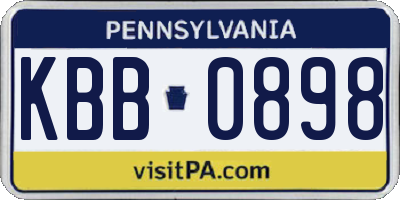 PA license plate KBB0898