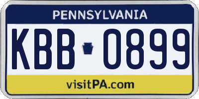 PA license plate KBB0899