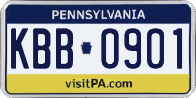 PA license plate KBB0901