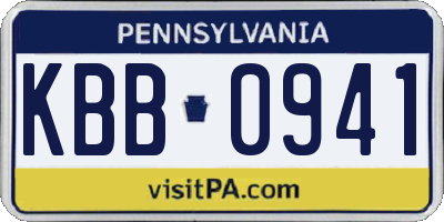PA license plate KBB0941