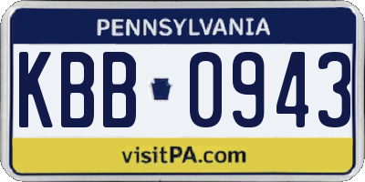 PA license plate KBB0943
