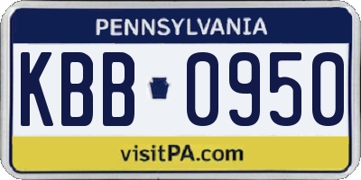 PA license plate KBB0950