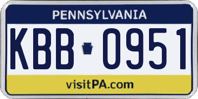 PA license plate KBB0951