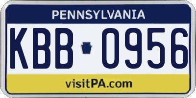 PA license plate KBB0956