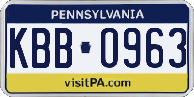 PA license plate KBB0963