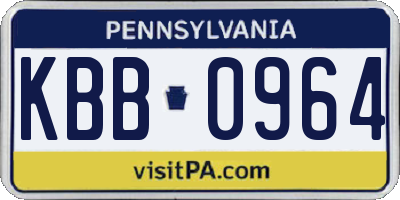 PA license plate KBB0964