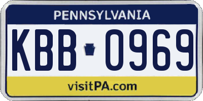 PA license plate KBB0969