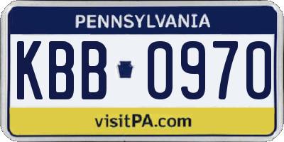 PA license plate KBB0970