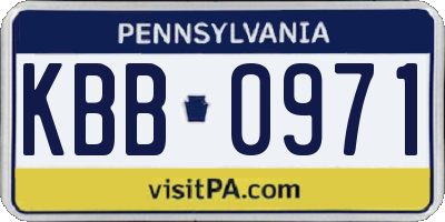 PA license plate KBB0971