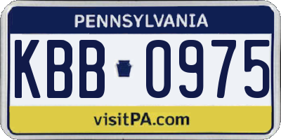 PA license plate KBB0975