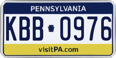 PA license plate KBB0976