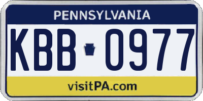PA license plate KBB0977