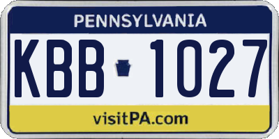 PA license plate KBB1027